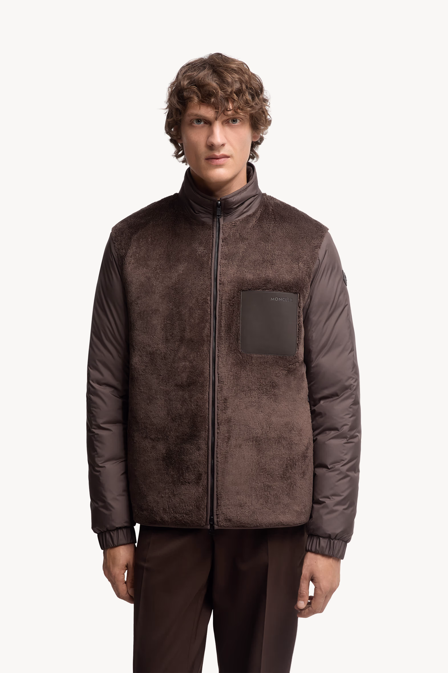 Livra Reversible Teddy Short Down Jacket Men Brown Moncler 3